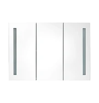vidaXL Led Bathroom Mirror Cabinet 35"x5.5"x24.4" Gray