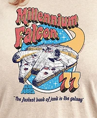Hybrid Apparel Plus Trendy Star Wars Millenium Falcon Classics Graphic Crewneck T-Shirt
