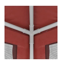 Party Tent with 4 Mesh Sidewalls Red 6.6'x6.6' Hdpe