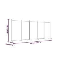 vidaXL 5-Panel Room Divider Black 170.5"x70.9" Fabric