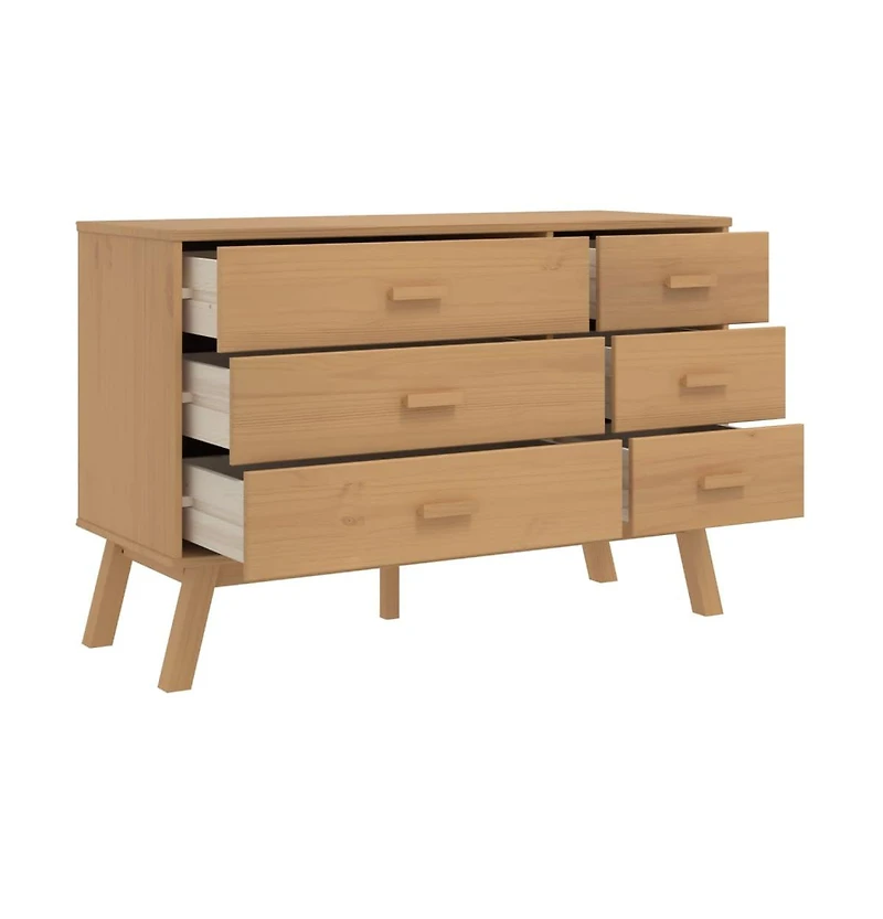 Drawer Cabinet Olden Brown Solid Wood Pine
