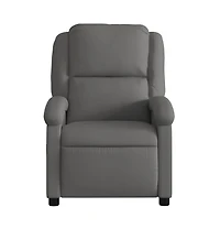 vidaXL Massage Recliner Chair Gray Real Leather