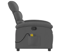 Massage Recliner Chair Dark Gray Fabric