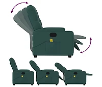 Massage Recliner Chair Dark Green Fabric