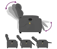 Massage Recliner Chair Dark Gray Fabric