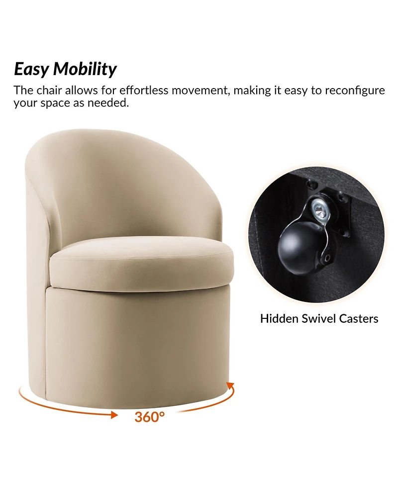 Hulala Home Arlene Modern Dining Chair with Storage Space