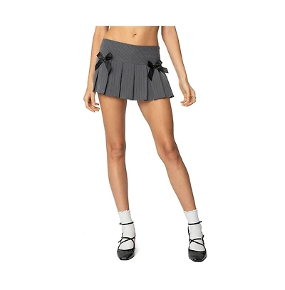 Edikted Womens Bowen Pinstripe Pleated Mini Skort