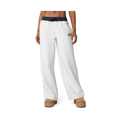 Edikted Womens Contrast Embroidered Sweatpants