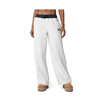 Edikted Womens Contrast Embroidered Sweatpants