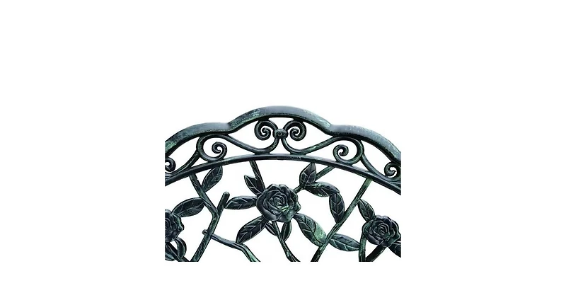 Slickblue Outdoor Patio 40-inch Garden Bench with Backrest in Antique Green Metal Finish