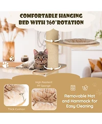 Gymax 75'' Modern Cat Tree Multi-Level Large Cat Tower w/ Hammocks