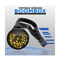Pyle Portable Bluetooth BoomBox Stereo Radio with Rechargeable Battery, Fm Radio, MP3 Reader