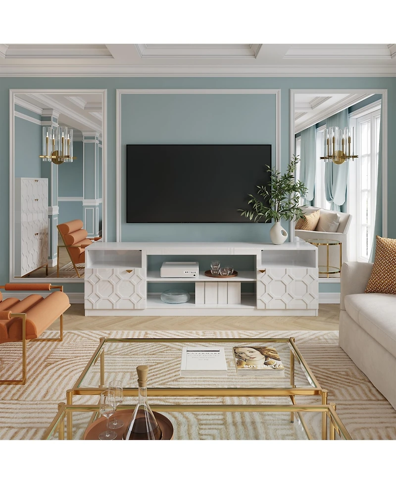 Elegant Multifunctional Tv Stand with Ample Storage and Stylish Design