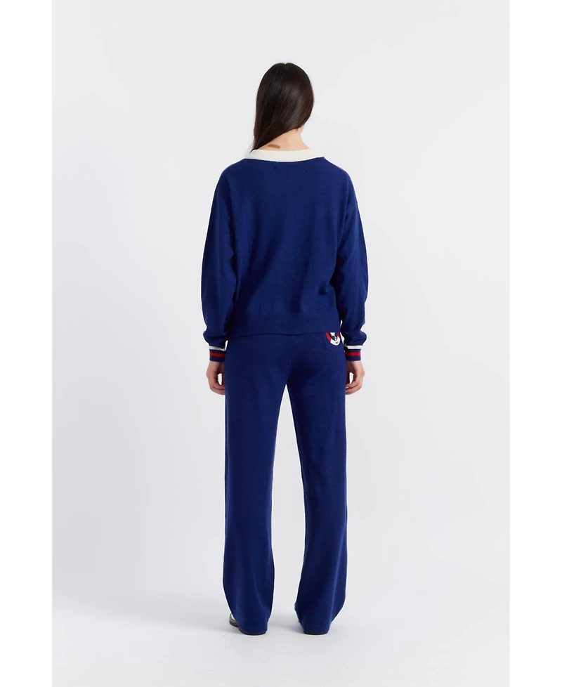 Chinti & Parker Women's Snoopy Badge Nautical Wool Cashmere Cardigan