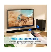 Pyle 35" 2.1 Channel Convertible Bluetooth Soundbar Speaker with Led Lights & Remote Control