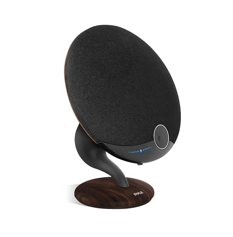 Pyle Portable Wireless Bt Streaming Gramophone Speaker with Subwoofer, Oak Finish
