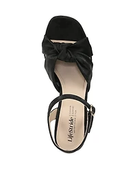 LifeStride Women's August Square Open Toe Platform Sandals
