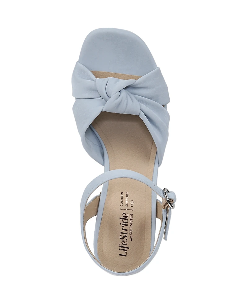 LifeStride Women's August Square Open Toe Platform Sandals