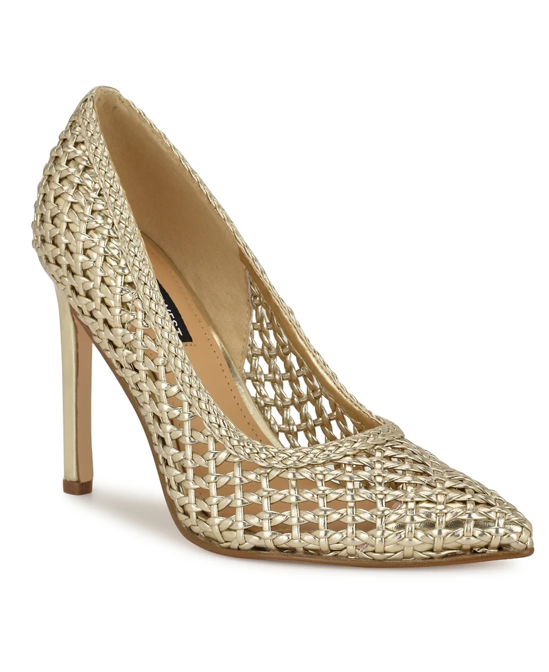 Nine West Women's Tatiana Woven Stiletto Pointy Toe Dress Pumps