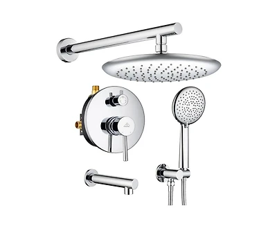 Casainc 3-Function Rainfall Complete Shower System with 5-Setting Handheld and Bath Spout