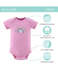 The Peanutshell Dino Girl Bodysuits, 4-Pack