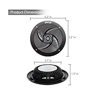 Pyle 4" Waterproof Rated Marine Speakers - Low-Profile Slim Style Speaker Pair, 100W