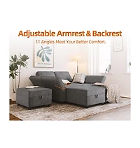 gaomon 113.4" Chenille Reversible Sectional Sofa, -Seater Modular Sectional Sofa, Comfy Sectional Sleeper Sofa Couch with Chaise