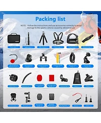 Neewer 50 in 1 Action Camera Accessory Kit Compatible with GoPro Hero 12 11 10 9 Dji Osmo 4 3 2 Insta360 X3 X2 Go 3 Sjcam Dbpower Akaso VicTsing Apema