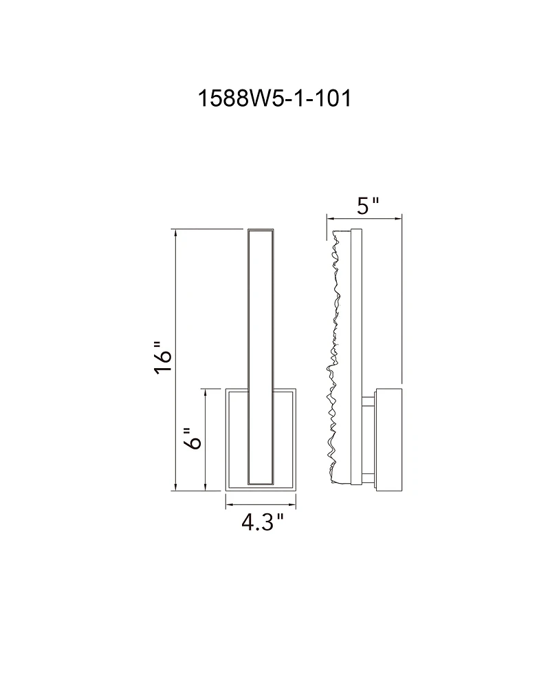 Cwi Lighting 16" Metal Stagger Integrated Led Wall Light