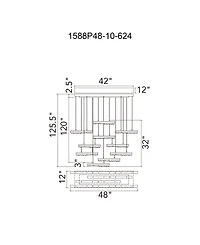 Cwi Lighting 5.5" Metal Stagger Integrated Led Chandelier