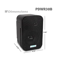 Pyle 3.5" Indoor/Outdoor Waterproof Wall-Mount Speakers - 300W Max Power, Bass Reflex Vent, Heavy Duty Construction