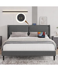 gaomon Queen Bed Frame with Usb Ports, Platform Bed Frame