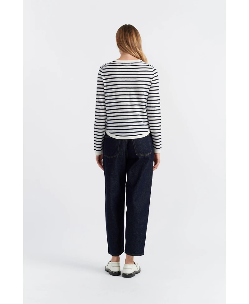 Chinti & Parker Women's Pure Merino Heart Breton Sweater