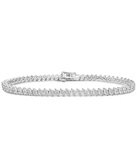 Diamond Double Stone Tennis Bracelet (2 ct. t.w.) in 10k White Gold, Exclusively at Macy's