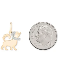 Wrapped Diamond Chinese Zodiac Charm Pendant (1/20 ct. t.w.) 10k Gold, Exclusively at Macy's