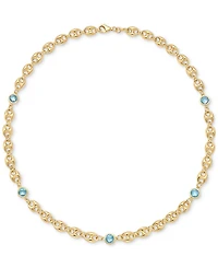 Amethyst Bezel Mariner Link 18" Collar Necklace (5 ct. t.w.) 14k Gold-Plated Sterling Silver