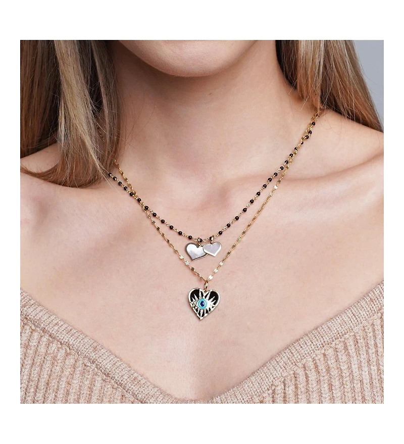 The Lovery Mother of Pearl Heart Charm 14K Gold 14 millimeters
