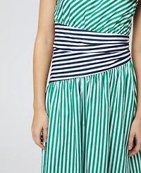 French Connection Women's Alexis Cotton One-Shoulder Striped Dress