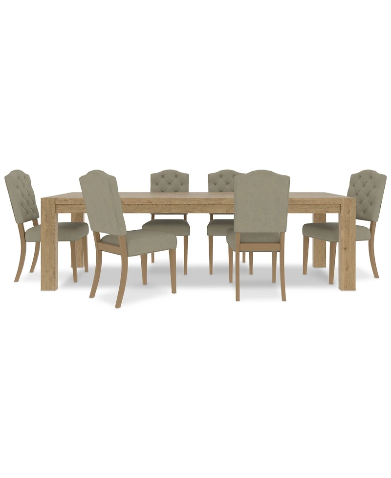 7pc Dining Set (Davie Rectangular Table & 6 Jesilyn Chairs)