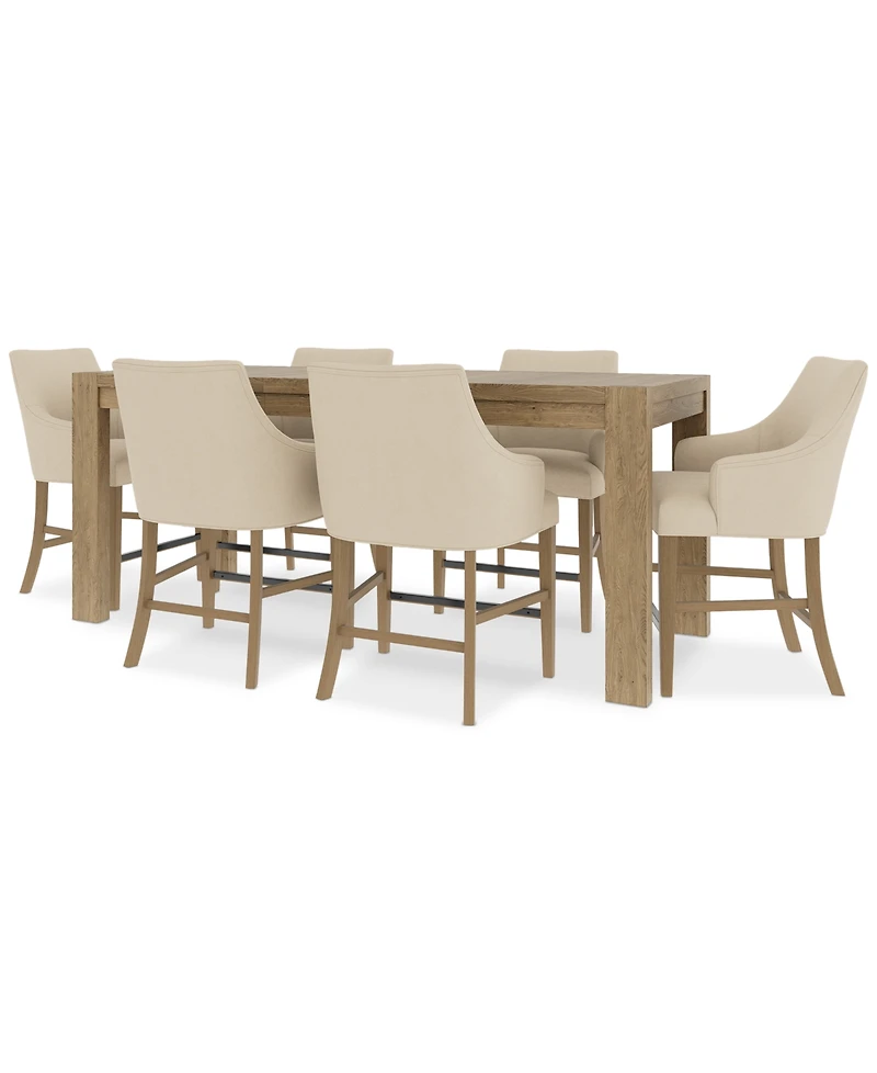 7pc Counter Height Dining Set (Davie Table & 6 Nelin Stools)