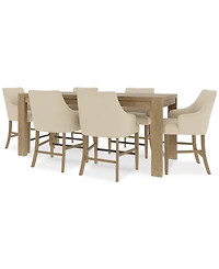 7pc Counter Height Dining Set (Davie Table & 6 Nelin Stools)