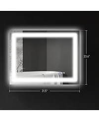 Homcom 32" x 24" Led Bathroom Mirror Infinite Color Temp Back & Front Lit