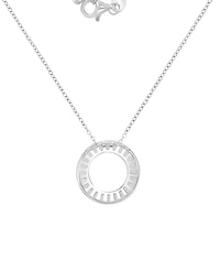 Macy's Cubic Zirconia Open Circle Pendant Necklace in Sterling Silver