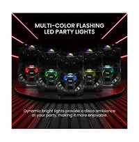 Pyle 8” Bluetooth Portable Pa Speaker with Wireless Microphones, Party Lights & Tablet Stand