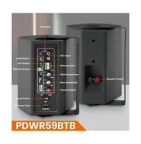Pyle 5.25” Bluetooth Wireless Wall Mountable Speaker System with 2-Way Full Range Stereo Sound, 300W Rms