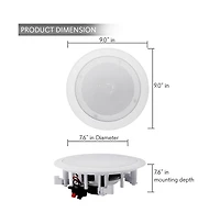 Pyle 6.5” Bluetooth Ceiling / Wall Speakers - 2-Way Flush Mount, Built-in Bluetooth, 200W Max Power