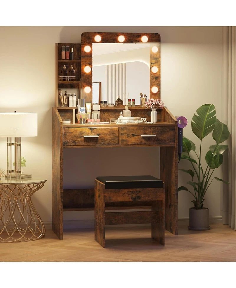 gaomon Vanity Desk with Mirror and Lights