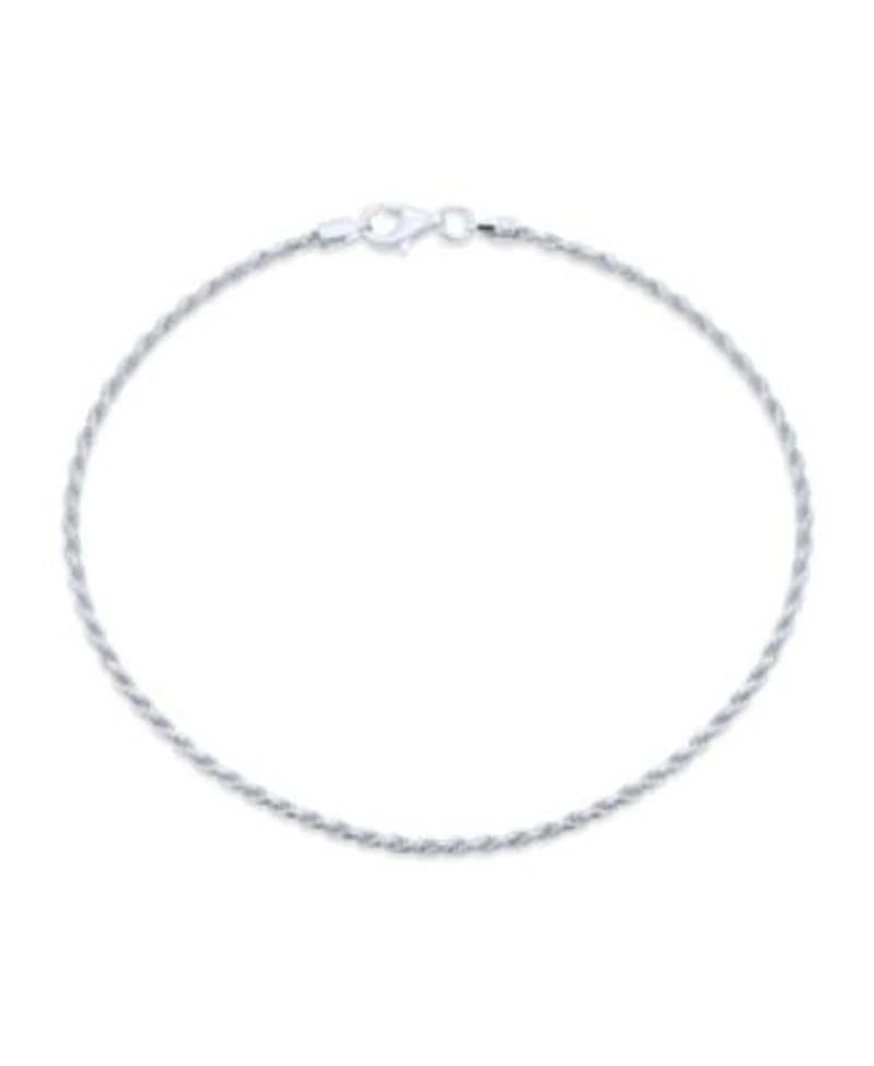 Bling Jewelry Strong Cable Rope Chain Anklet Ankle Bracelet Yellow Gold Plated .925 Sterling Silver