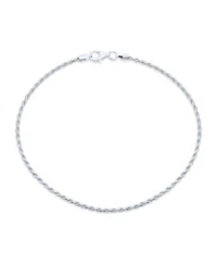 Bling Jewelry Strong Cable Rope Chain Anklet Ankle Bracelet Yellow Gold Plated .925 Sterling Silver