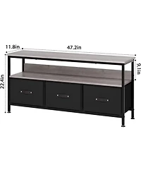 gaomon TrailBlaze Dresser Tv Stand for Bedroom, 47.2" Tv Console with 3 Drawers Entertainment Center with Open Shelf Modern Television Table Center Me